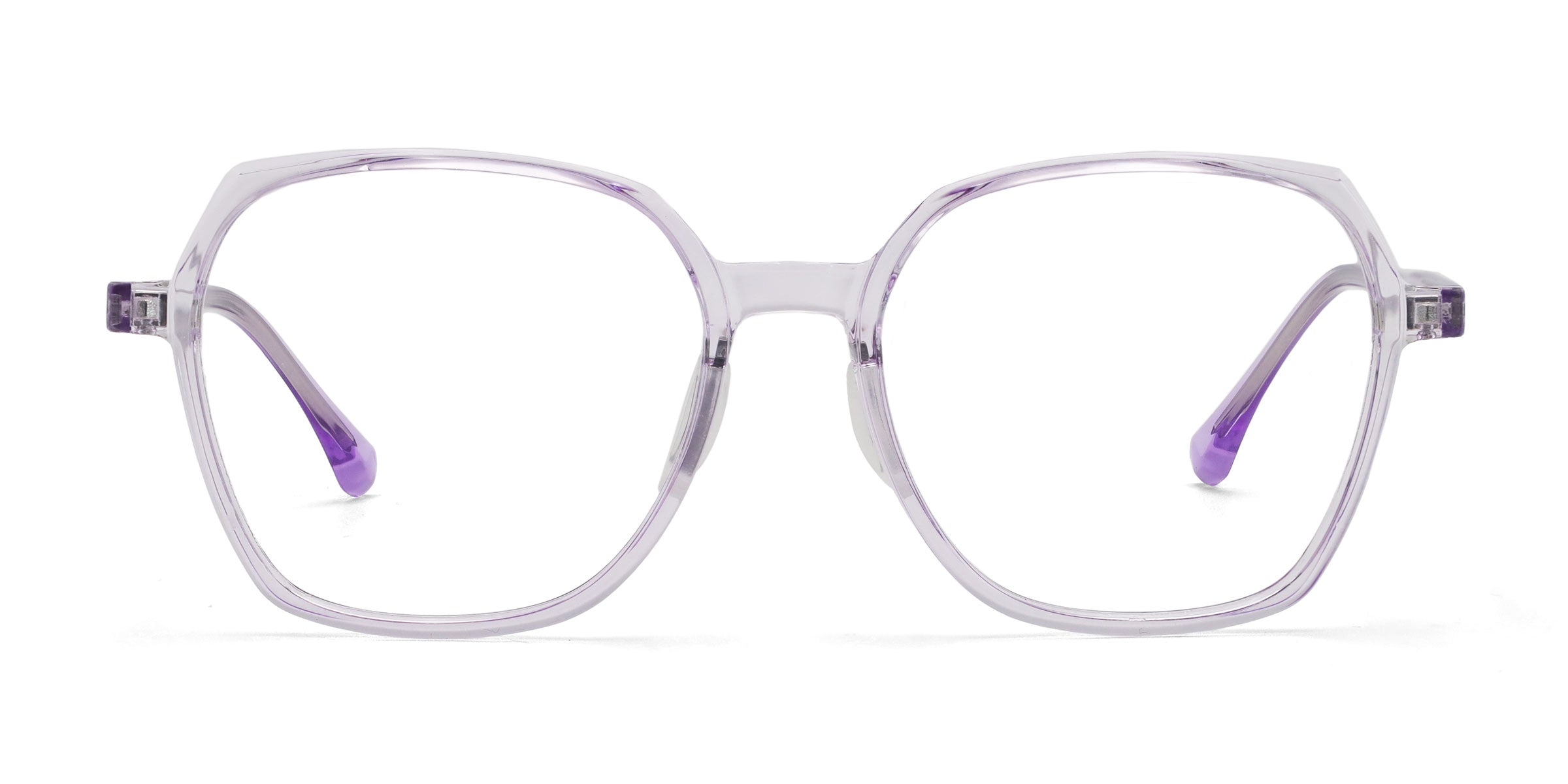 Sweetie Geometric Transparent Purple Eyeglasses - Mouqy Eyewear