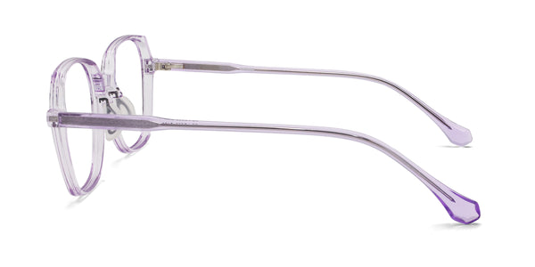 sweetie geometric transparent purple eyeglasses frames side view