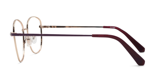 teresa square gold purple eyeglasses frames side view