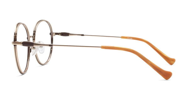theda oval brown eyeglasses frames side view