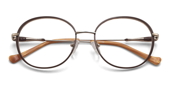 theda oval brown eyeglasses frames top view