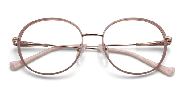 theda oval pink eyeglasses frames top view