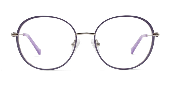theda oval purple eyeglasses frames front view