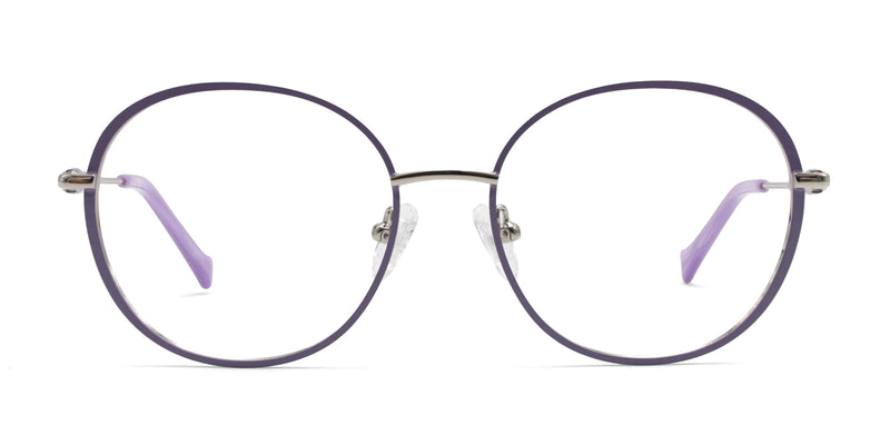 theda oval purple eyeglasses frames front view