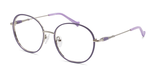 theda oval purple eyeglasses frames angled view