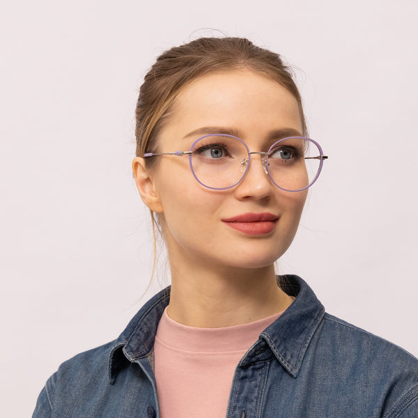 theda oval purple eyeglasses frames for women side view