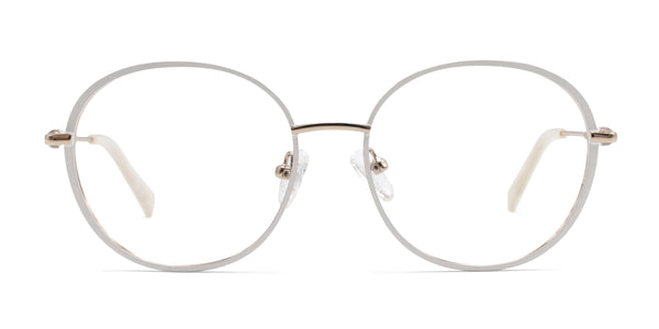 theda oval white eyeglasses frames front view