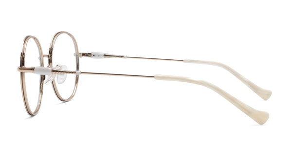 theda oval white eyeglasses frames side view