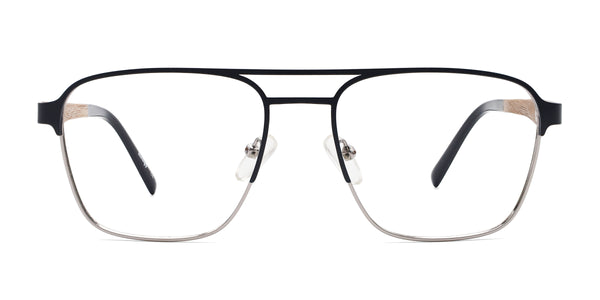 thomas aviator black eyeglasses frames front view