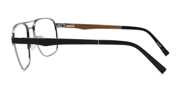 thomas aviator black eyeglasses frames side view