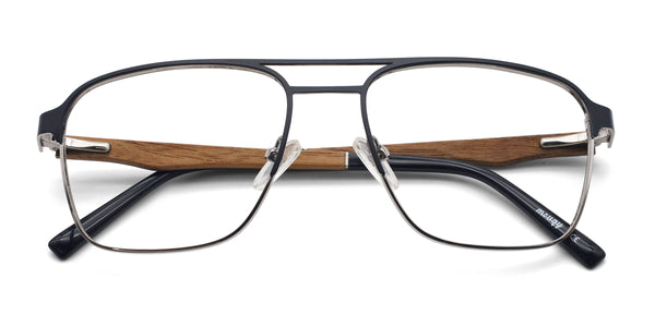 thomas aviator black eyeglasses frames top view