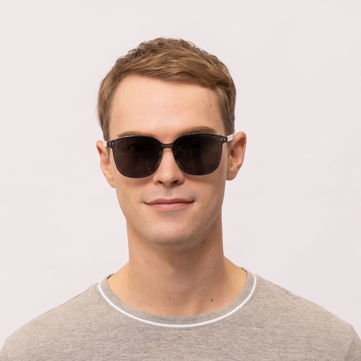 tim square transparent eyeglasses frames for men front view