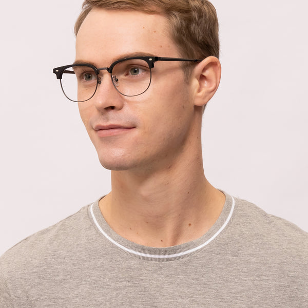 timber browline black eyeglasses frames for men angled view