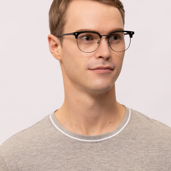 timber browline black eyeglasses frames for men side view