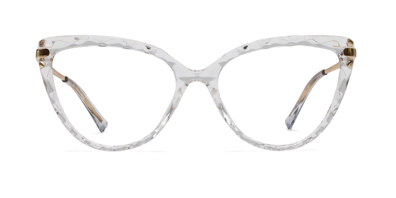 ultimate cat eye transparent eyeglasses frames front view