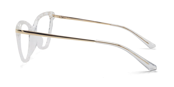 ultimate cat eye transparent eyeglasses frames side view