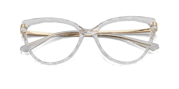 ultimate cat eye transparent eyeglasses frames top view