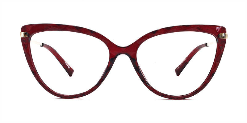 ultimate cat eye red eyeglasses frames front view
