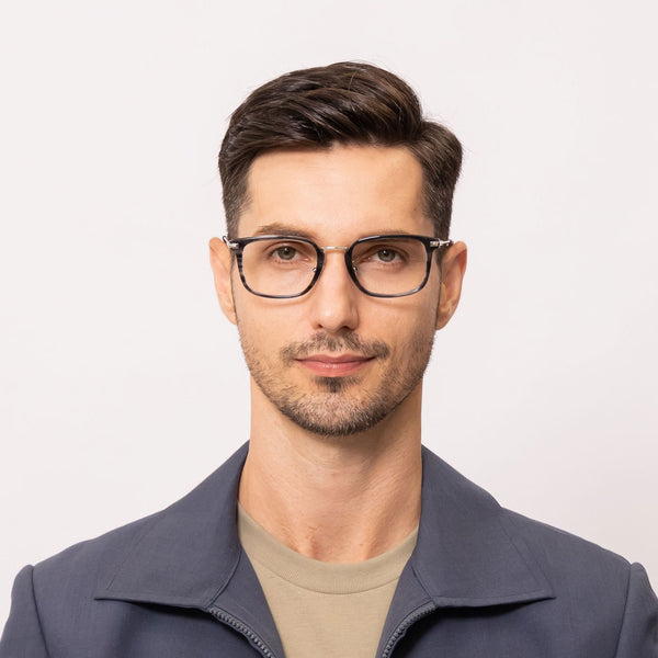 ultra rectangle gray eyeglasses frames for men front view