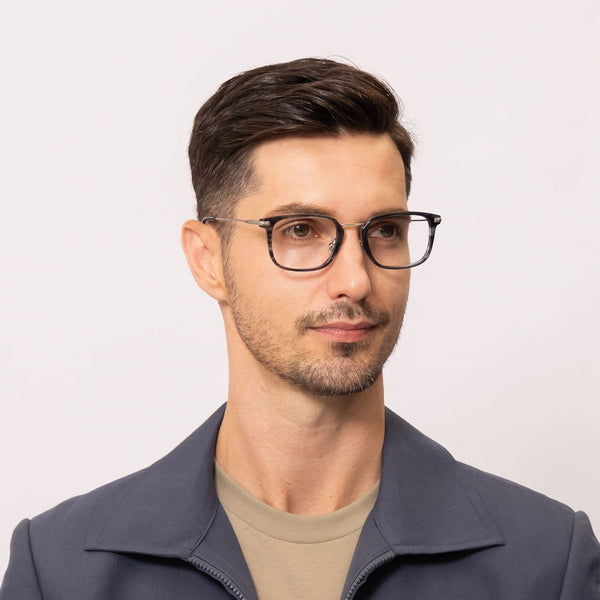 ultra rectangle gray eyeglasses frames for men side view