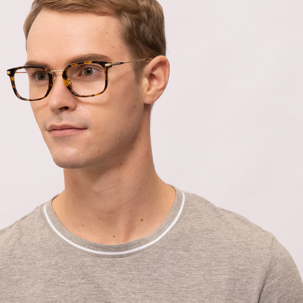 ultra rectangle tortoise eyeglasses frames for men angled view