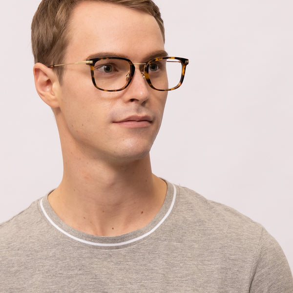 ultra rectangle tortoise eyeglasses frames for men side view
