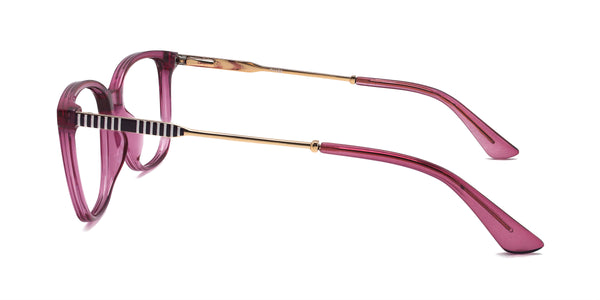 urbane square transparent purple eyeglasses frames side view