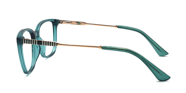 urbane square transparent green eyeglasses frames side view