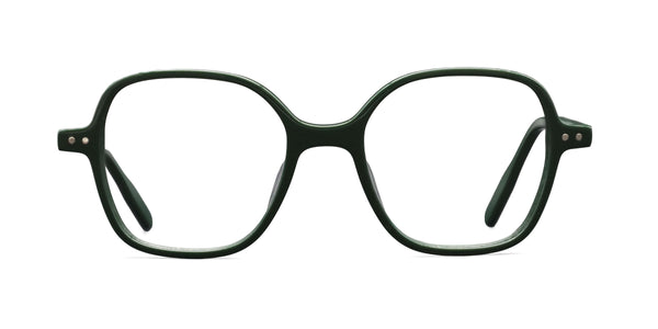 utopia square green eyeglasses frames front view