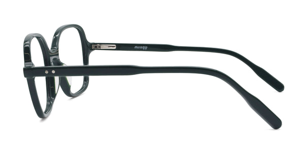 utopia square green eyeglasses frames side view