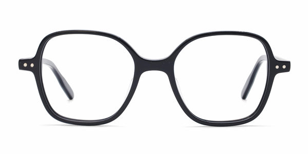 utopia square black eyeglasses frames front view