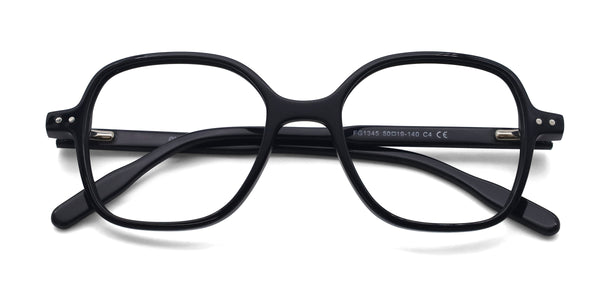 utopia square black eyeglasses frames top view