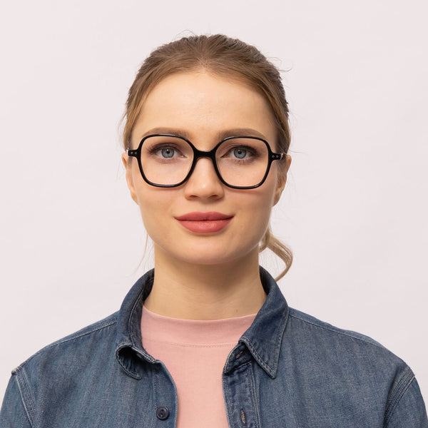 utopia square black eyeglasses frames for women front view