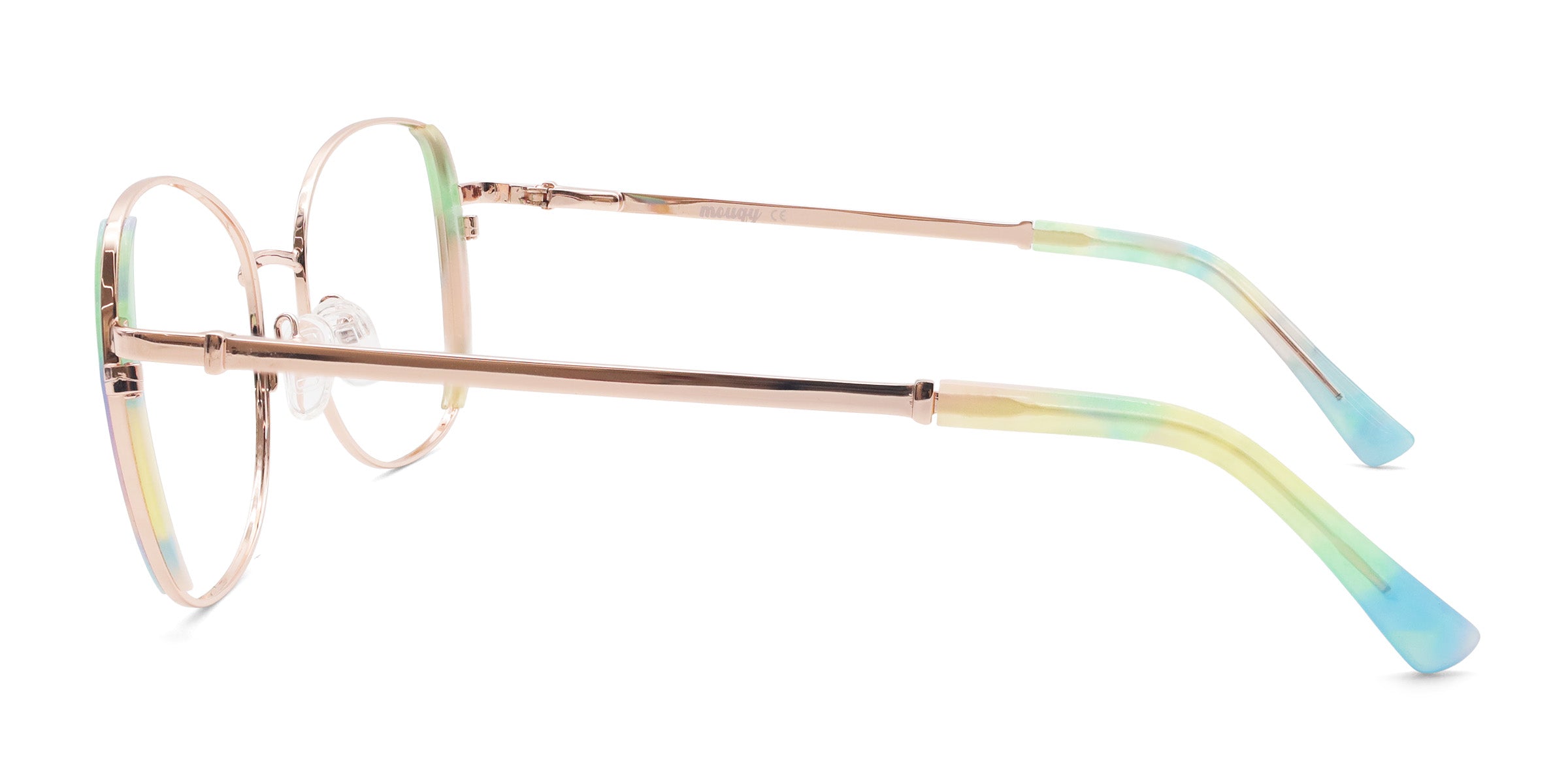 venust cat-eye green eyeglasses frames side view