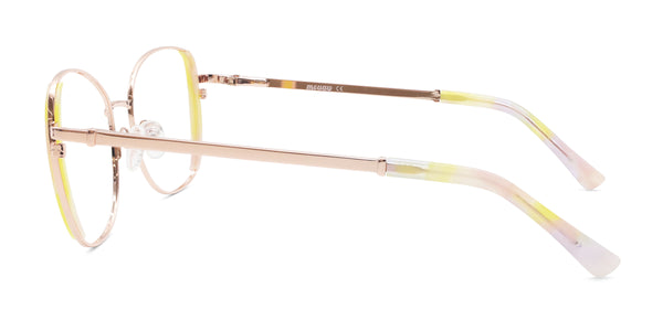venust cat-eye yellow eyeglasses frames side view