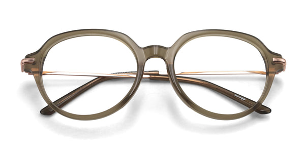 verity geometric green eyeglasses frames top view