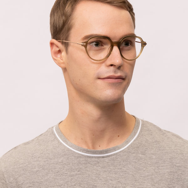 verity geometric green eyeglasses frames for men side view