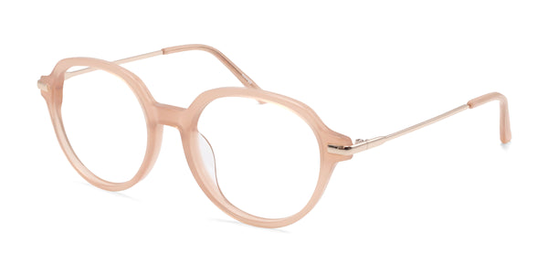 verity geometric pink eyeglasses frames angled view