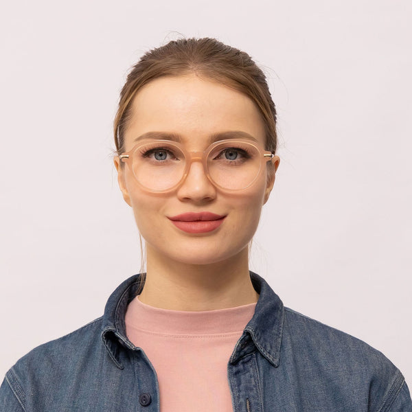 verity geometric pink eyeglasses frames for women front view