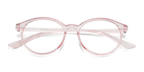vers oval transparent pink eyeglasses frames top view