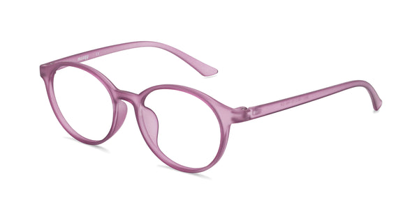 vers oval matte purple eyeglasses frames angled view