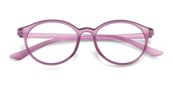 vers oval matte purple eyeglasses frames top view