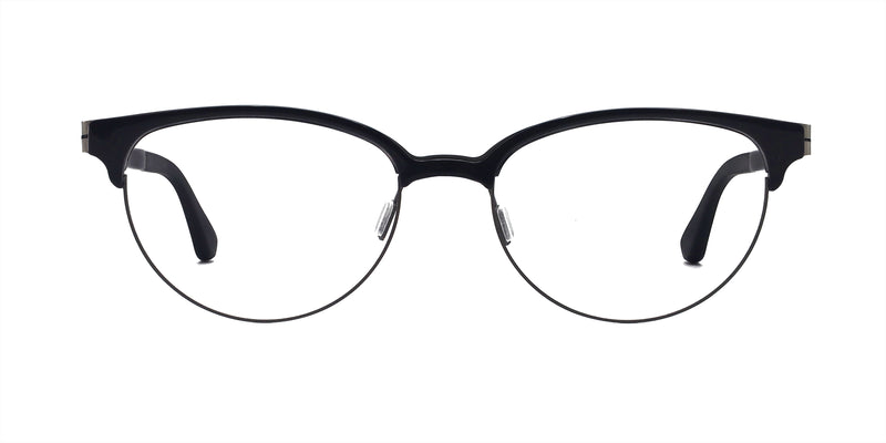 victor oval black eyeglasses frames front view