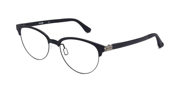 victor oval black eyeglasses frames angled view