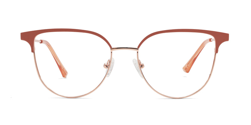 vivid browline pink eyeglasses frames front view