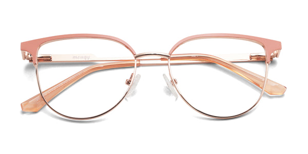 vivid browline pink eyeglasses frames top view