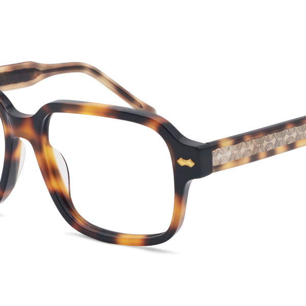 vogue rectangle tortoise eyeglasses frames angled view