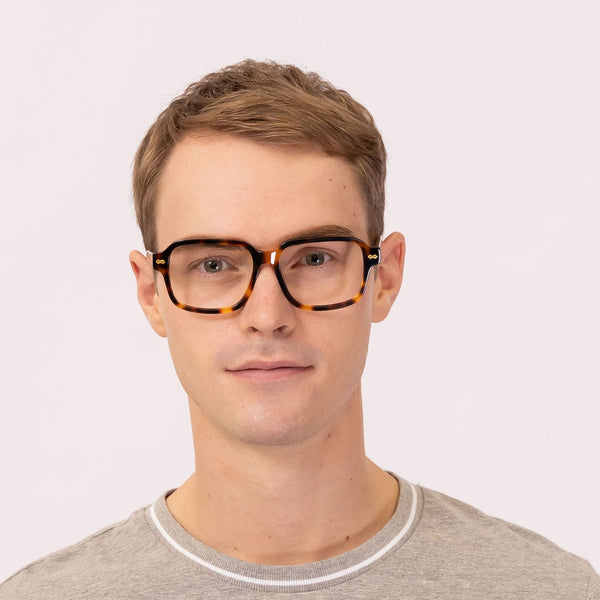 vogue rectangle tortoise eyeglasses frames for men front view