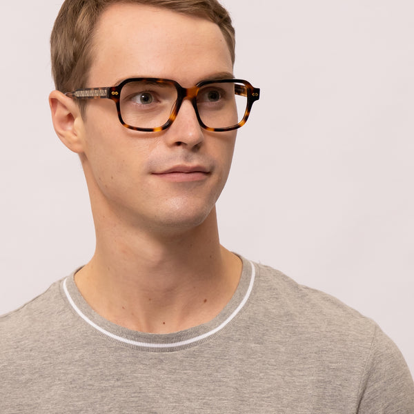 vogue rectangle tortoise eyeglasses frames for men side view