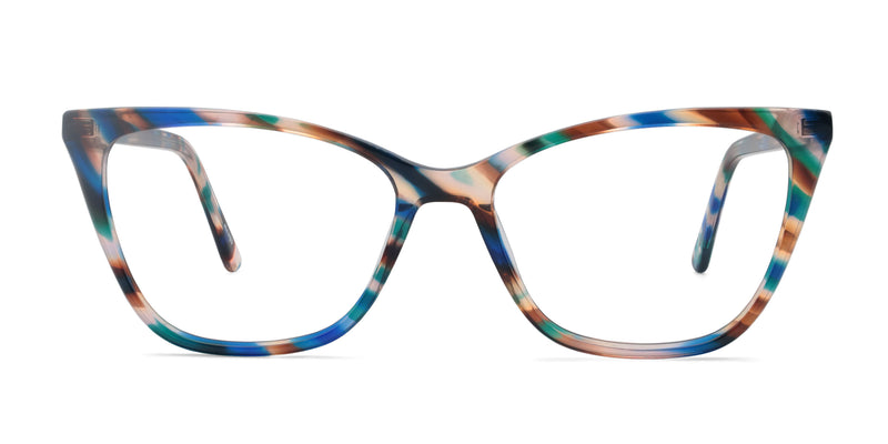 vow cat eye blue eyeglasses frames front view